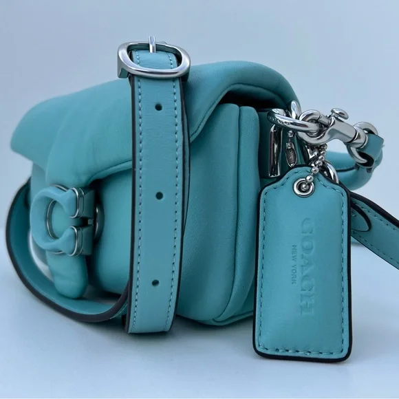 COACH Faded Blue Tabby 18 In Nappa Leather - Picture 2 of 12